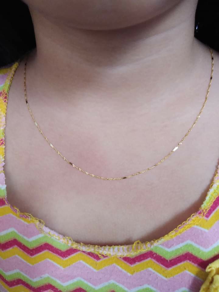 Twisted bar gold chain, Women's Fashion 