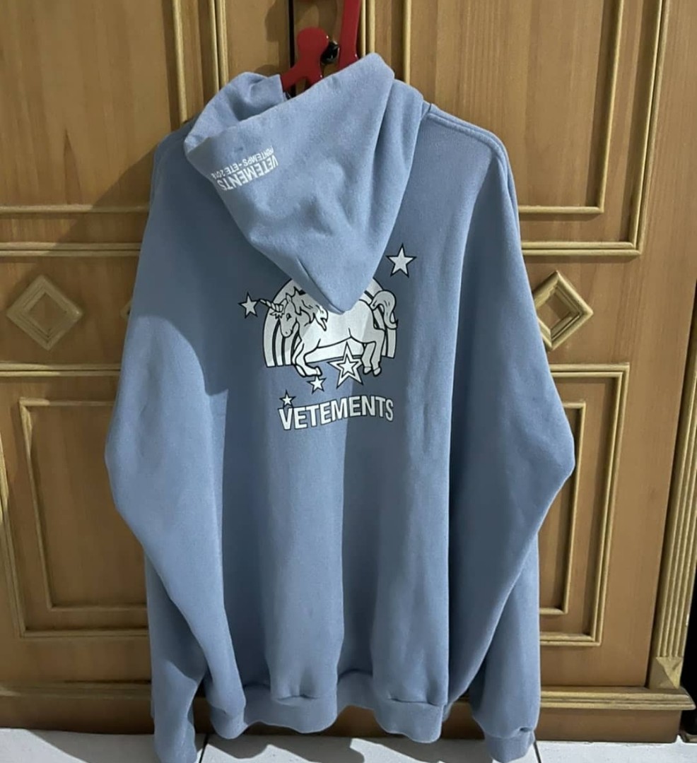 Vetements Unicorn Hoodie Men s Fashion Tops Sets Hoodies on Carousell