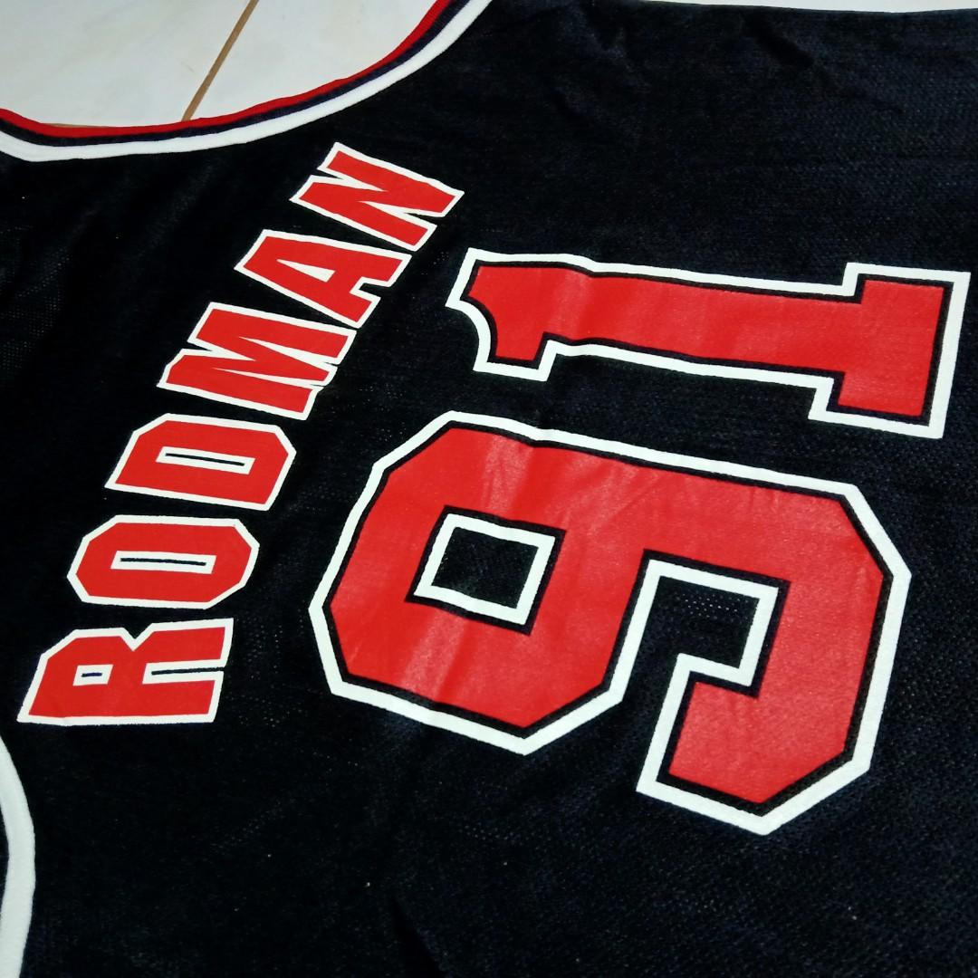 Vtg 90's EUC Chicago Bulls Dennis Rodman Champion Jersey Black Sz 40 Made  In USA