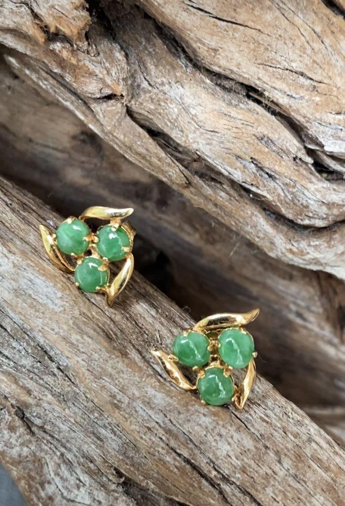 Jade earrings sale gold