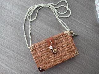 Vintage Straw Sling Bag