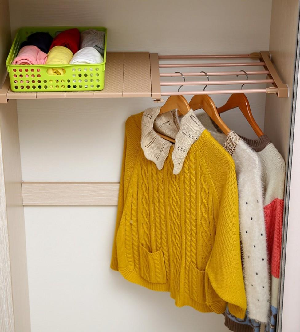 Wardrobe Shelf Cabinet Stretchable Partition Board Rack