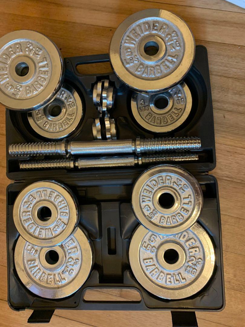Lot 4 Plaques De Poids Weider 3 Lb - Fonte - Vintage - 12 Lb Total