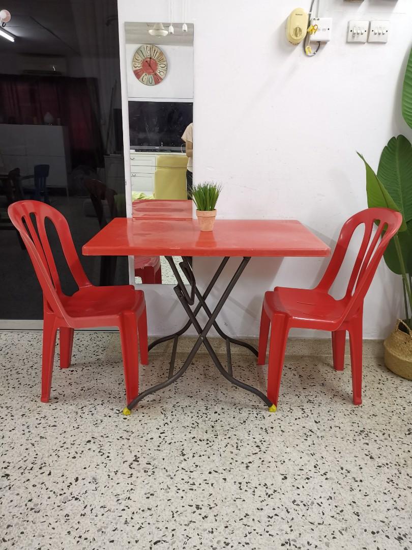 3v Set Meja Makan 2 Kerusi Plastik Sesuai Utk Rumah Niaga Home Furniture Furniture On Carousell