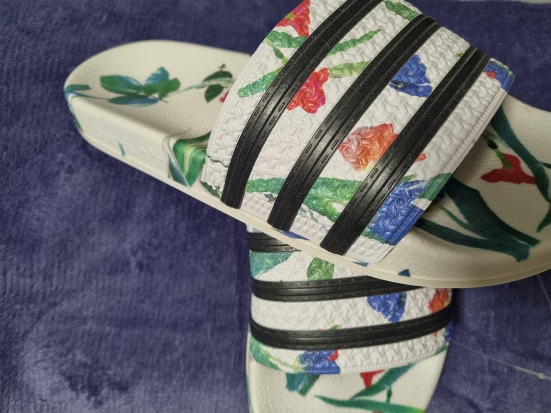 Adidas floral sliders top