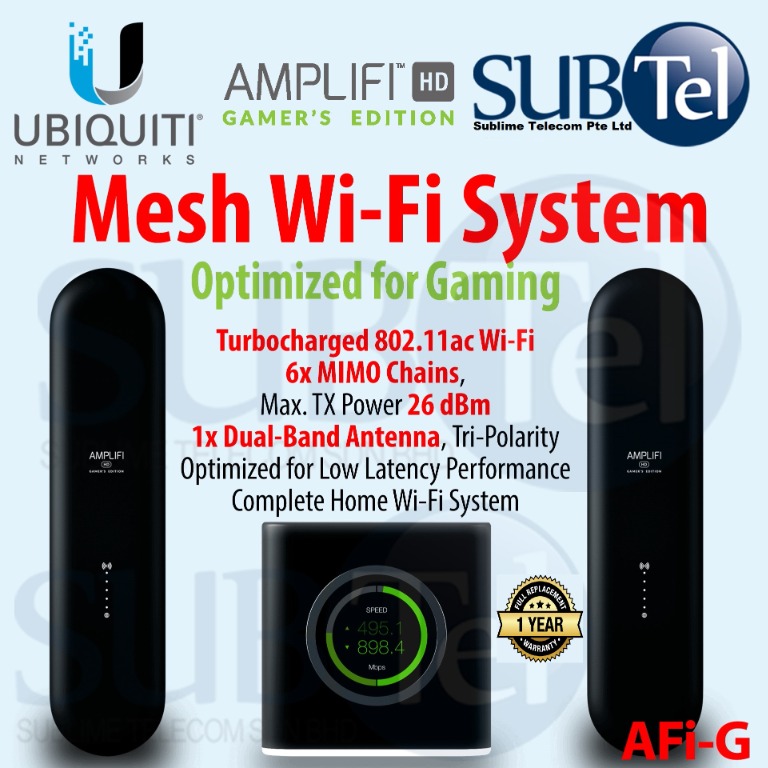 AFi-G Ubiquiti Amplifi HD Gamers WiFi Mesh Router Mesh Point AP vs AFI ...
