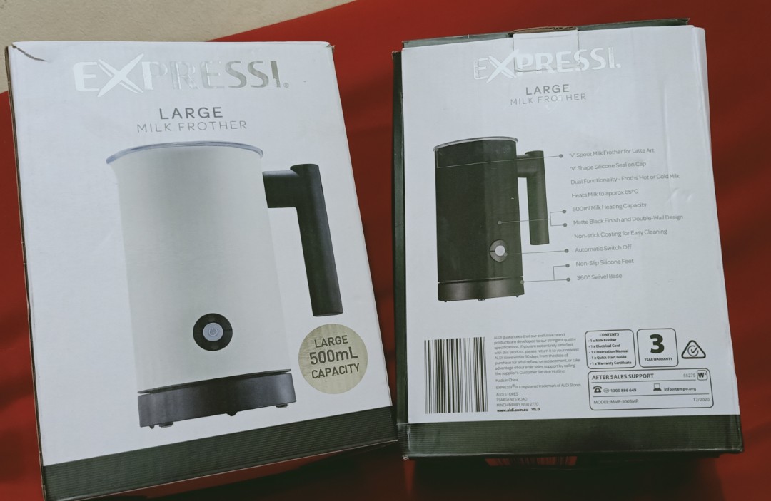 Aldi Expressi Large Milk Frother Limited Edition 500ml, TV & Home