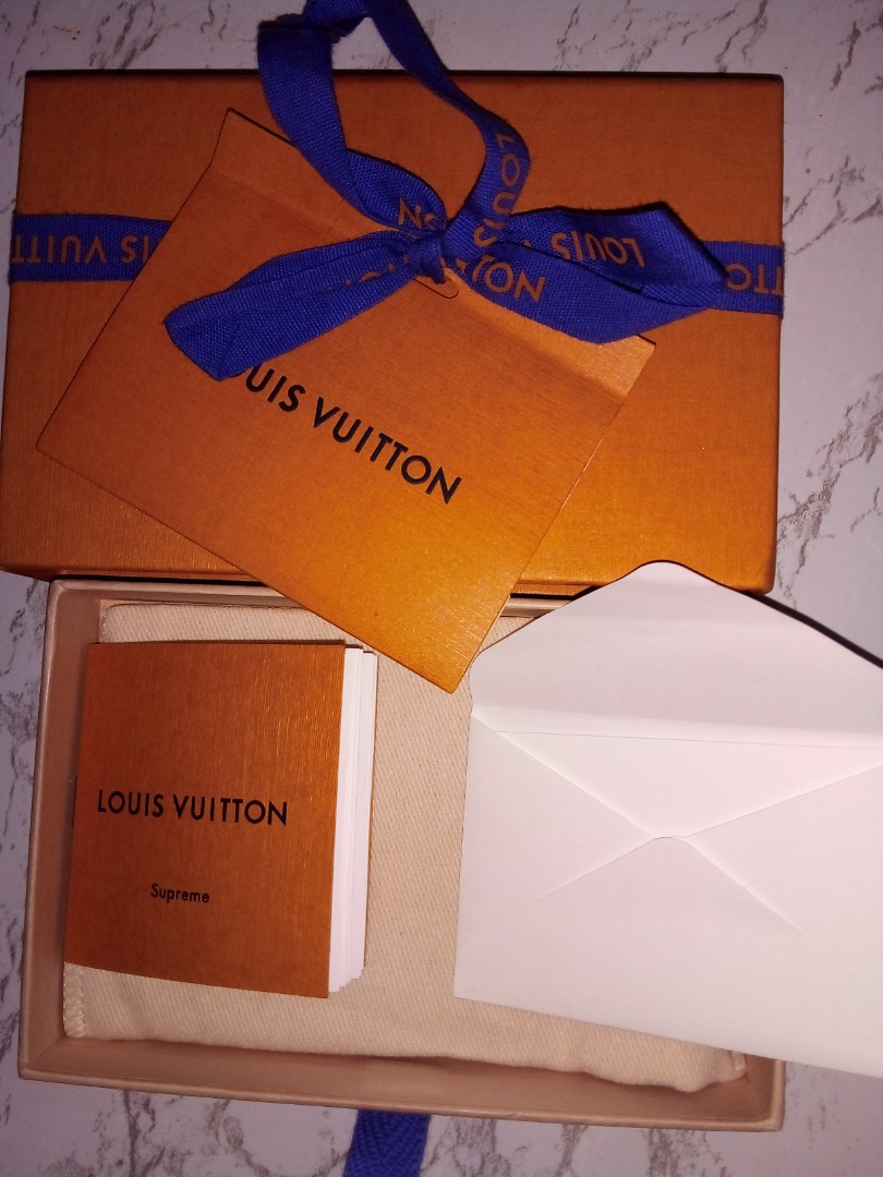 Authentic Louis Vuitton box with ribbon and card, Luxury