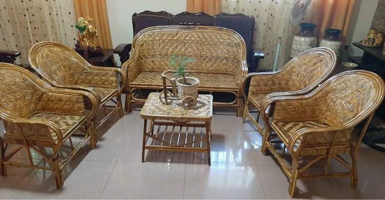Authentic Rattan SALA SET (Category: Tables & Sets) located in Paranaque City. Submitted by FLess.ph (Listing ID 1086323820, Image 2). Description: Brand new! Authentic rattan sala set Set includes 1 pc 3 seater rattan chair 4 pcs Armchairs 1 rattan rectangular coffee table .