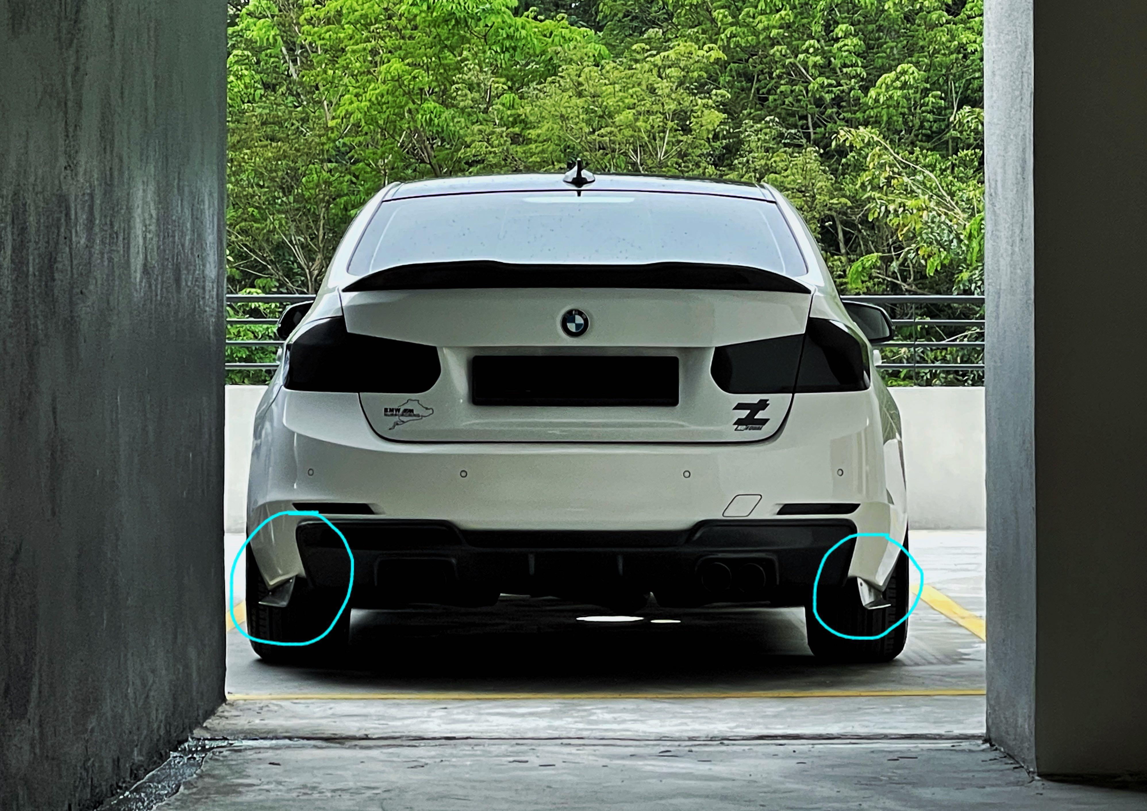 BMW F30 Rear Canards Diffuser Extension, Auto Accessories on Carousell