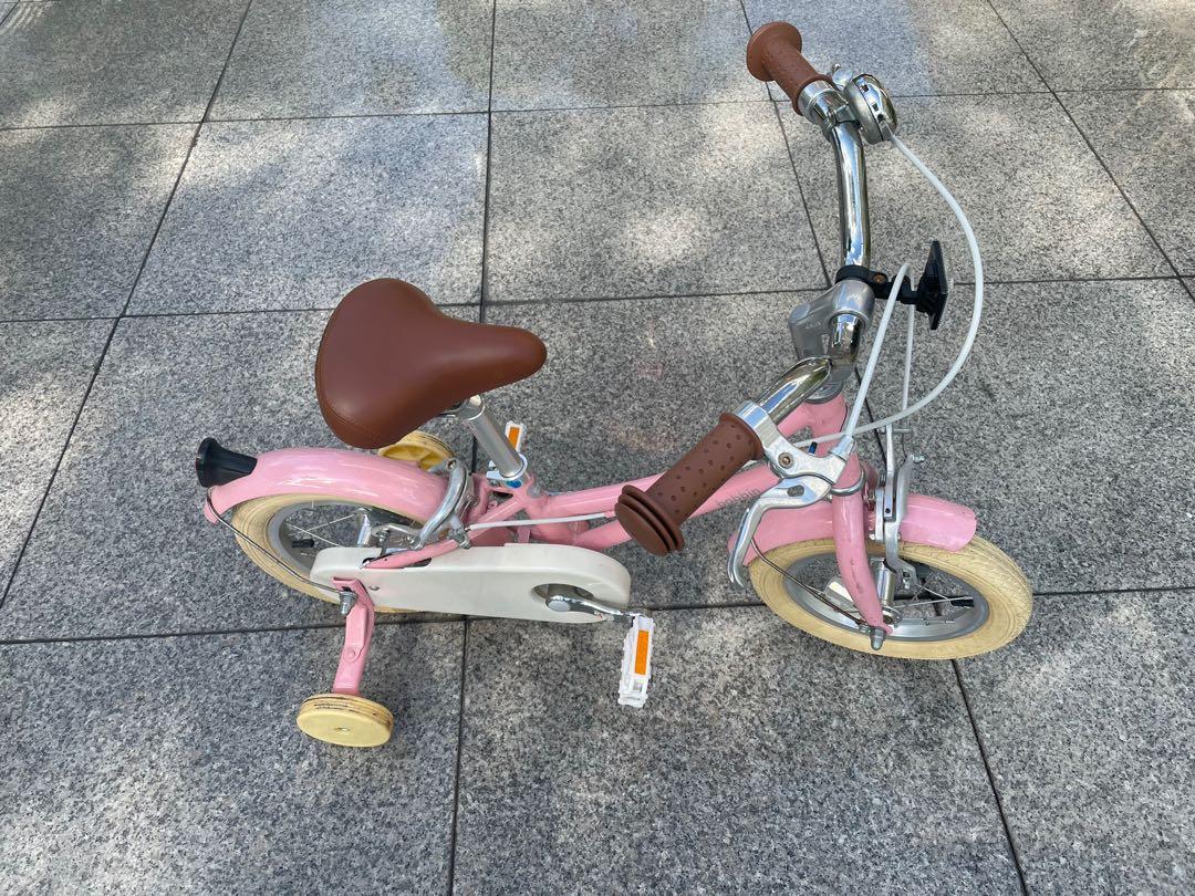 Bobbin gingersnap blossom pink 12 inch with training wheels
