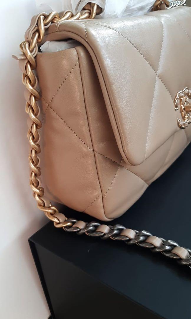 Brand New Chanel 19 Small Dark beige. Chanel Dark Beige. Chanel 19 Dark  Beige SMALL ??, Luxury, Bags & Wallets on Carousell