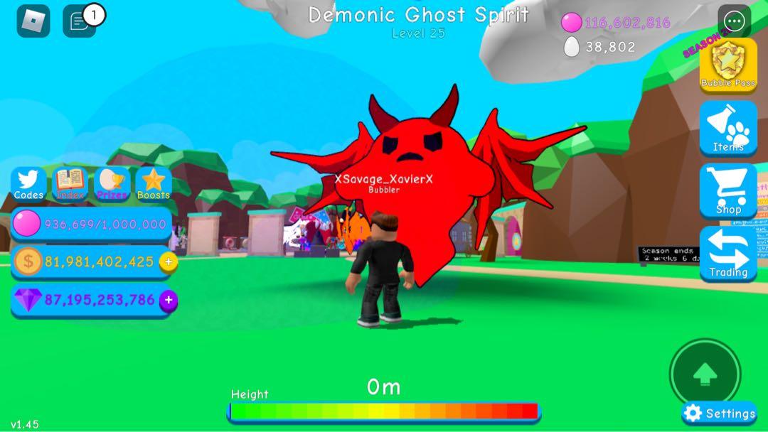 Bubblegum simulator secret pet Demonic ghost spirit, Video Gaming