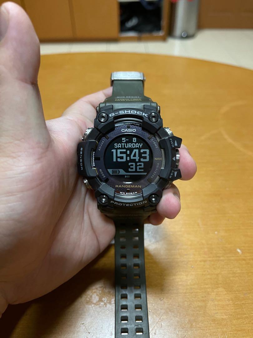Casio G Shock GPR B1000 Rangeman GPS Tough Solar Green Strap no Box