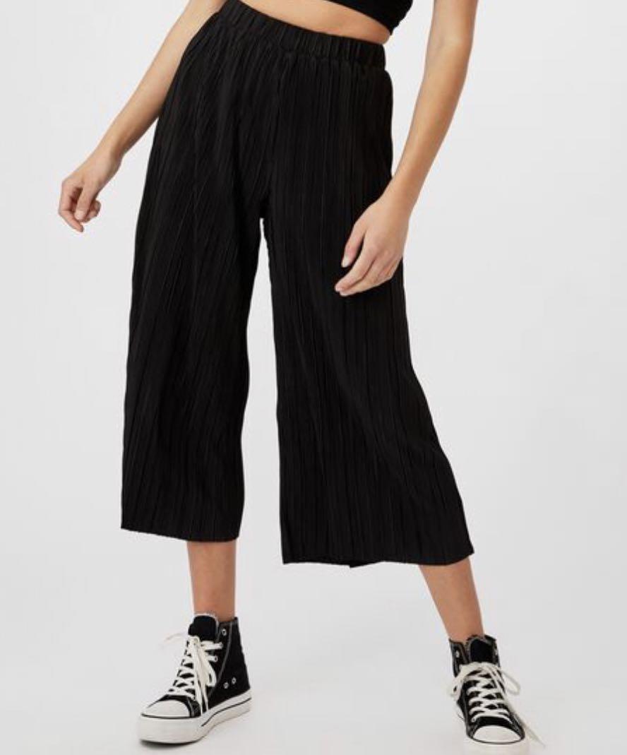 Ribbed black culottes clearance