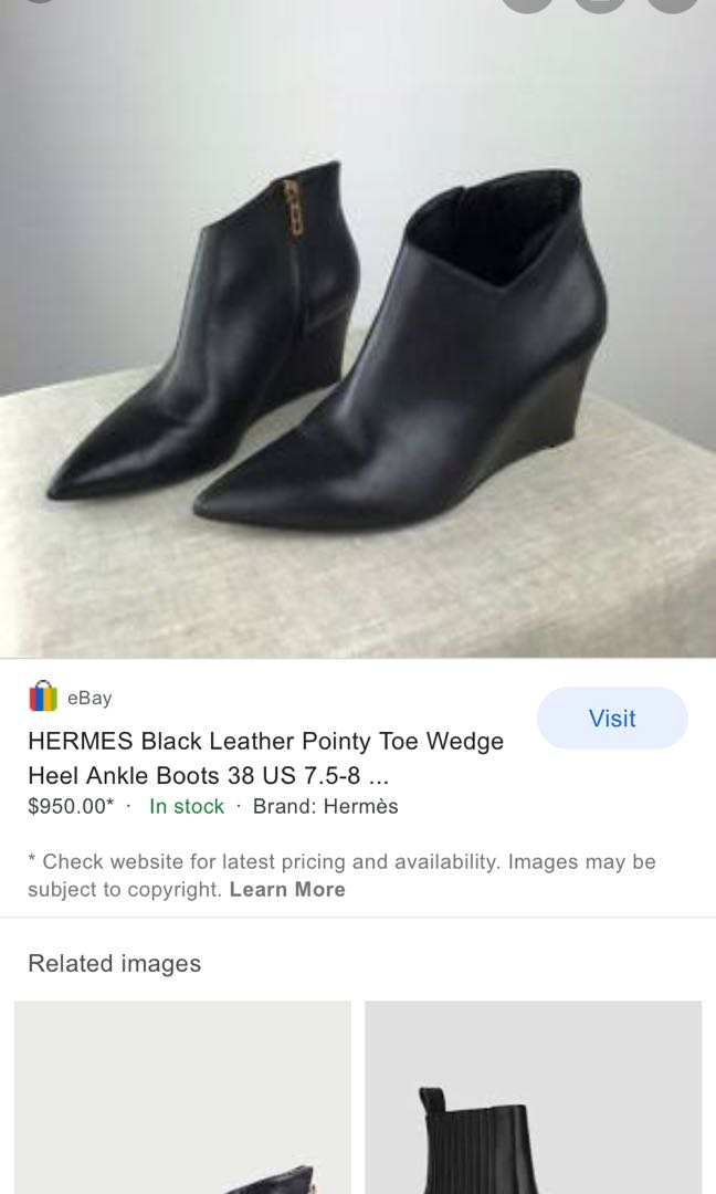 HERMES WEDGE ANKLE BOOTS, Women's 