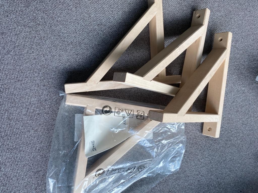 IKEA Wood shelf brackets x4, Furniture & Home Living, Furniture