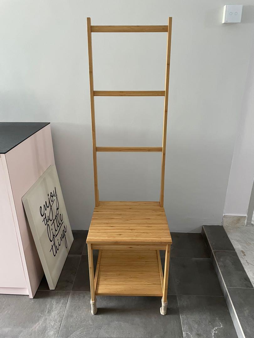 Ikea Wooden Towel rack used Furniture Home Living Furniture Shelves Cabinets Racks on Carousell