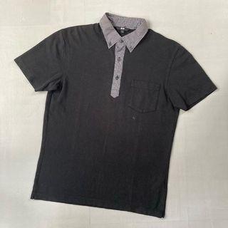Kaos polo tshirt uniqlo black size M murah bagus ori original