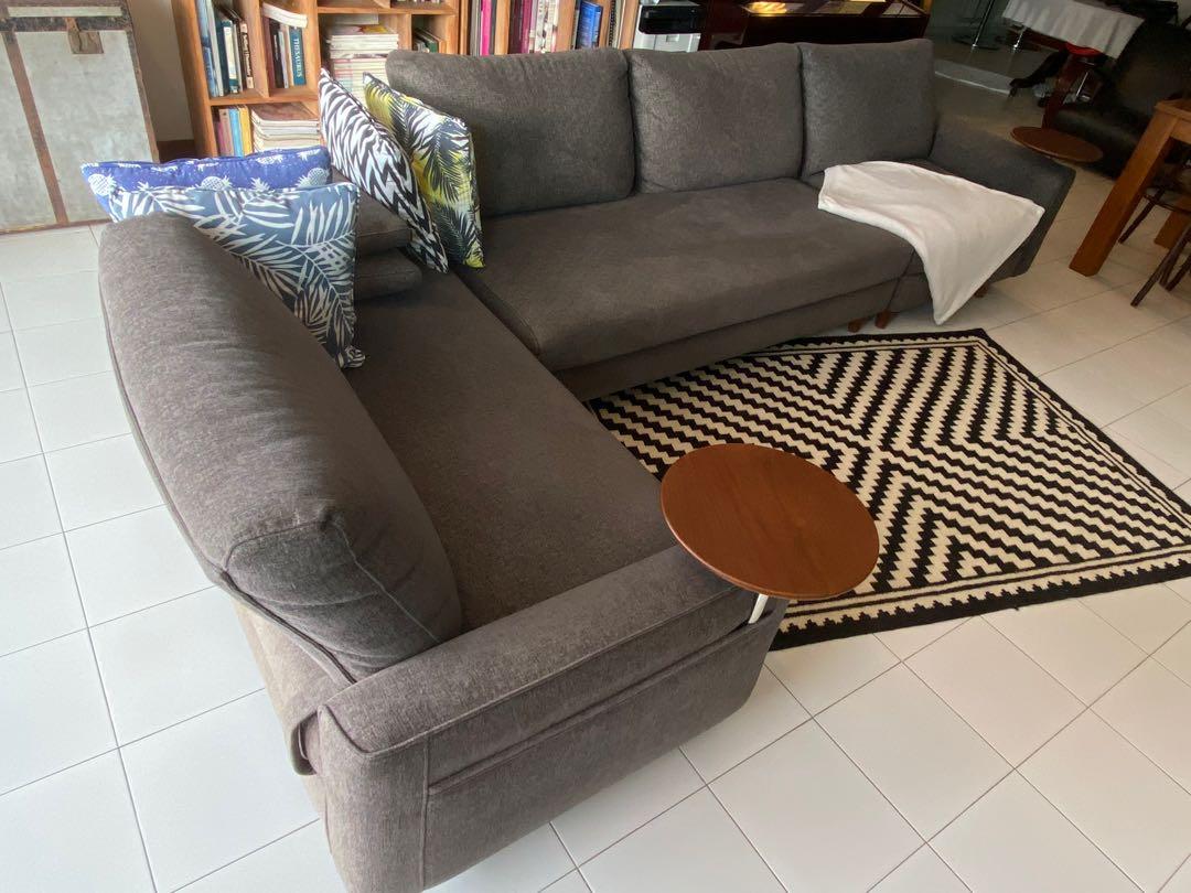 King Living Delta III 3 seater Lshaped couch with ottoman, Furniture