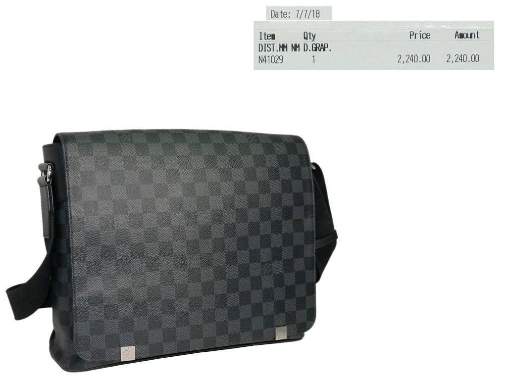 Louis Vuitton Damier Graphite District Nm N41029 Shoulder Bag Auction