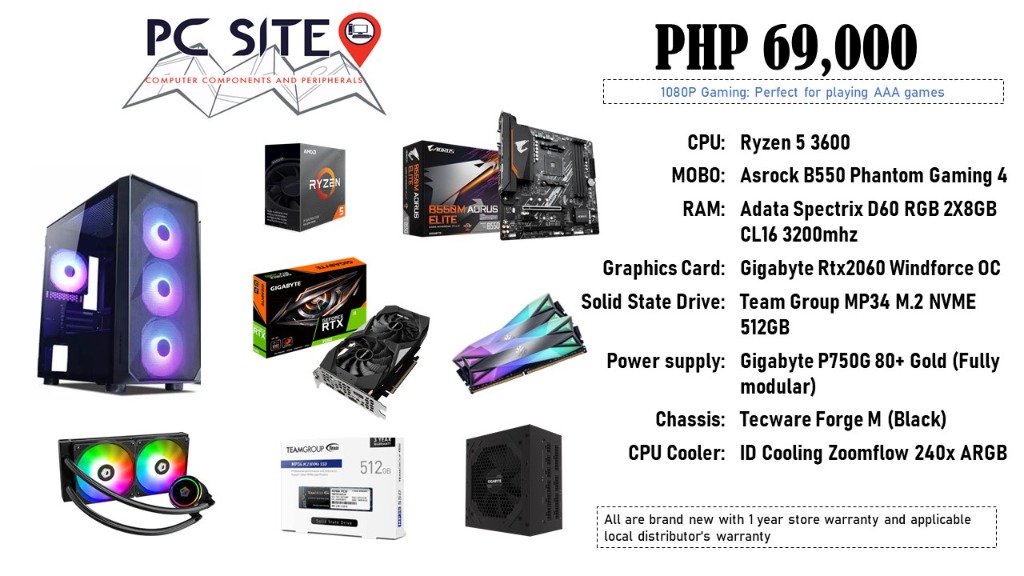 Mid Range Gaming PC (Ryzen 5 3600 + RTX2060 OC), Computers & Tech