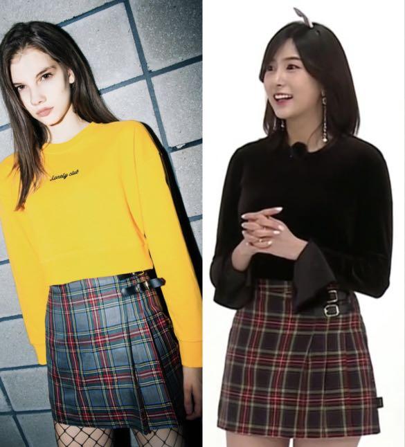 MIXXMIX LONELY CLUB Buckled Tartan Check Mini Skirt