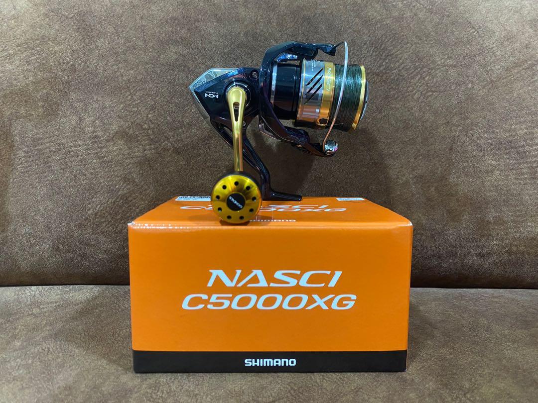 Shimano NASCI C5000XG with Gomexus Knob & Reel Stand, Sports Equipment,  Fishing on Carousell