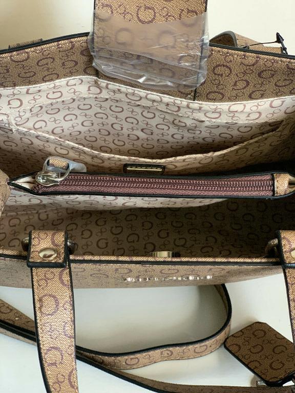 NEW! GUESS ROWE COLLECTION MOCHA BROWN CONVERTIBLE SATCHEL CROSSBODY ...