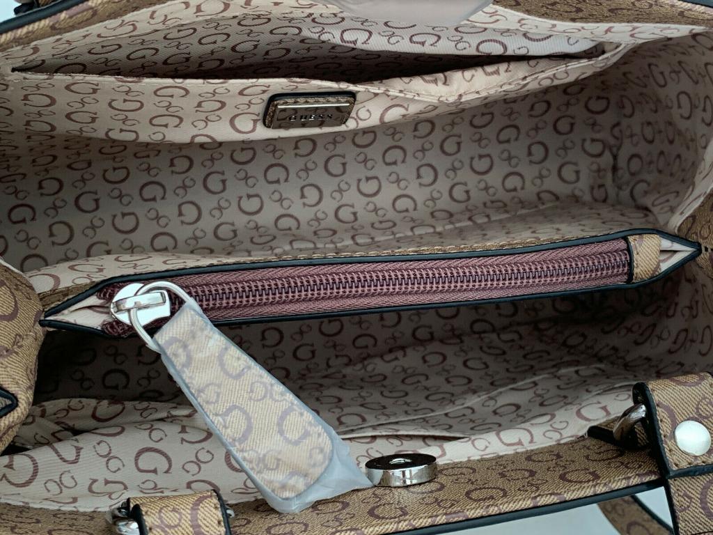 NEW! GUESS ROWE COLLECTION MOCHA BROWN CONVERTIBLE SATCHEL CROSSBODY ...