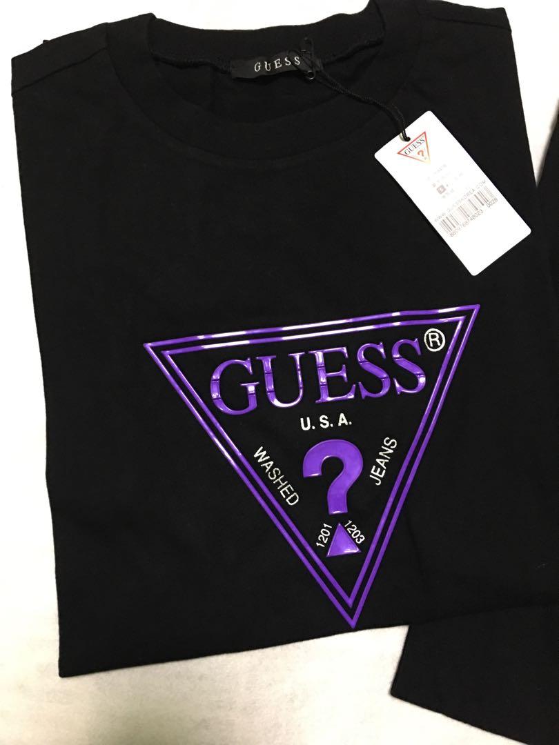 Purple and black discount guess shirt