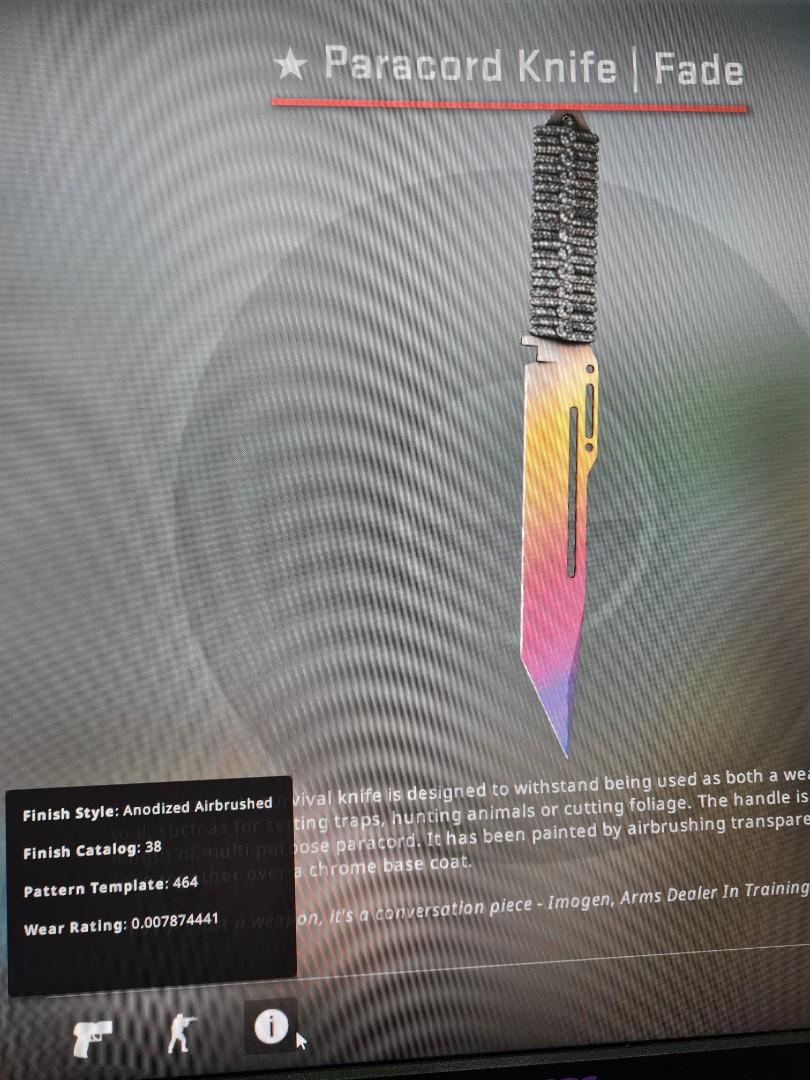CSGO Paracord Knife Fade, Video Gaming, Gaming Accessories, Game Gift