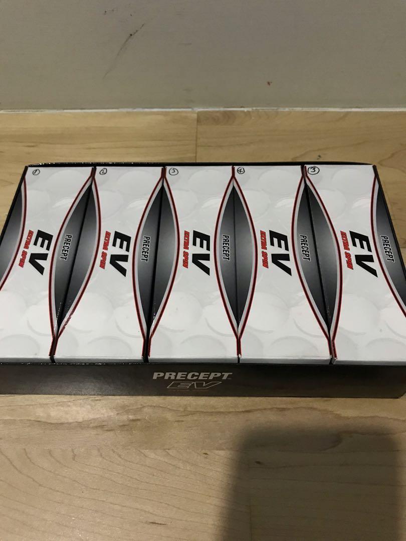 Precept EV Golf Balls (Category: Golf) located in Shah Alam. Submitted by uniformlima (Listing ID 1086398708, Image 2). Description: New Precept EV Extra Spin golf balls for sale. New in box. Never been used. I only open the individual boxes to check on the condition of the balls. There are 15 balls in the box. All balls are new. The box been left in my golf bag for quite some time. Do pm me to deal for a delivery or meet up (preferably in Shah A