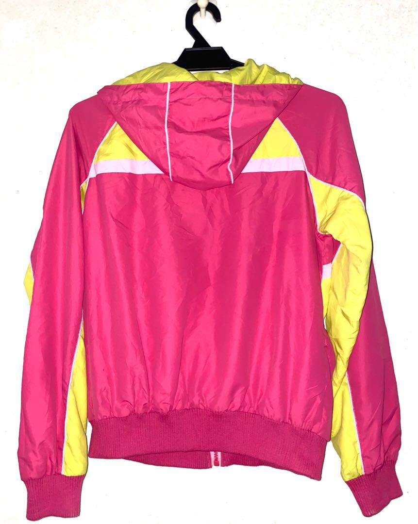 Pink windbreaker yellow hotsell