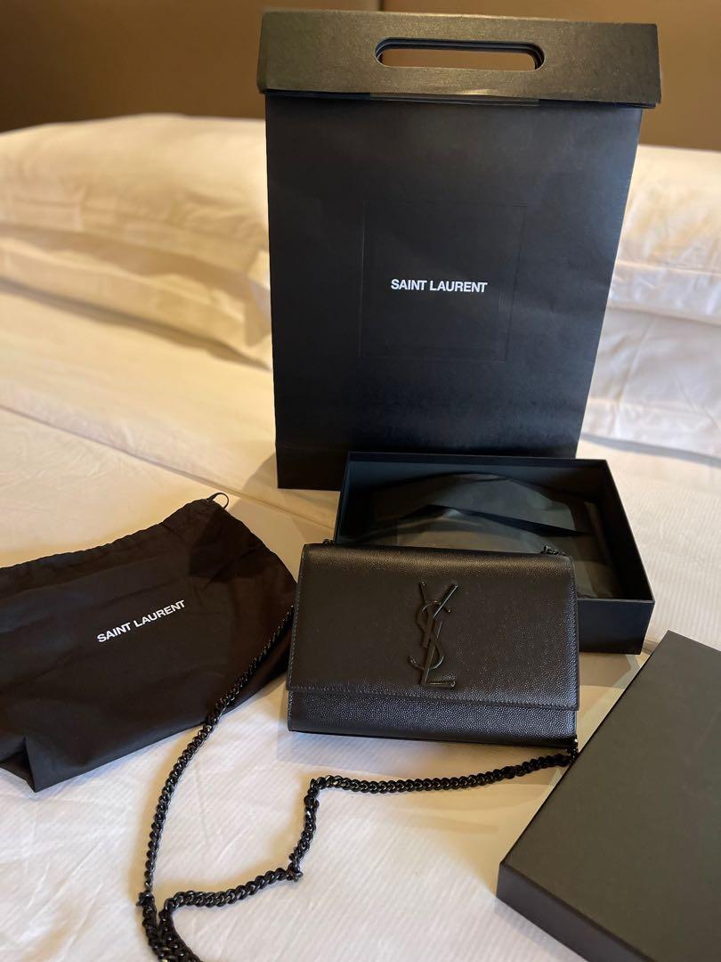 Saint Laurent Kate Grain de Poudre Embossed Leather Small Black