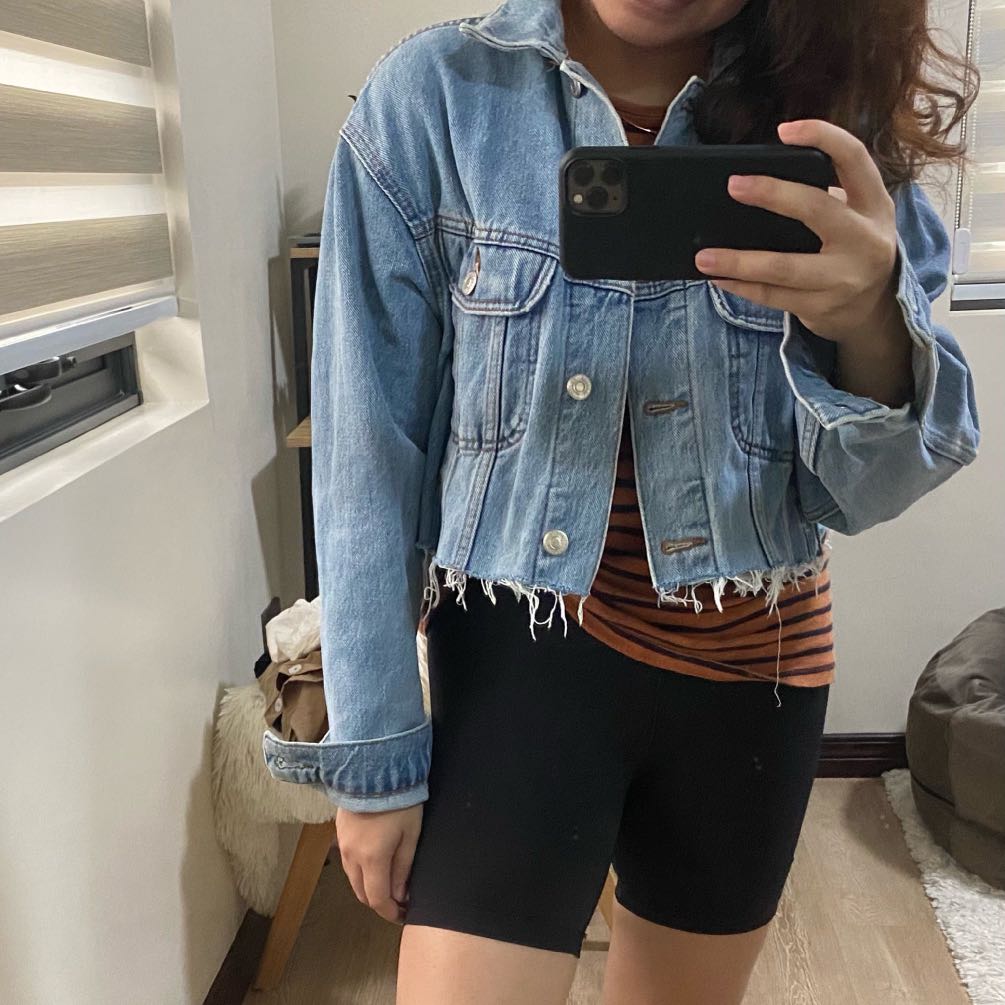 topshop cropped jean jacket