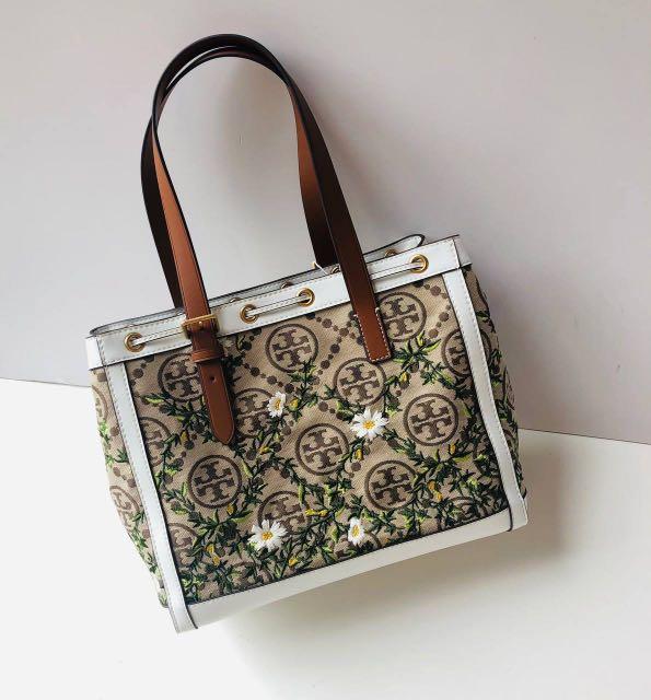 Tory Burch Monogram T Flora Daisy Tote, Women's Fashion, Bags & Wallets, Tote  Bags on Carousell
