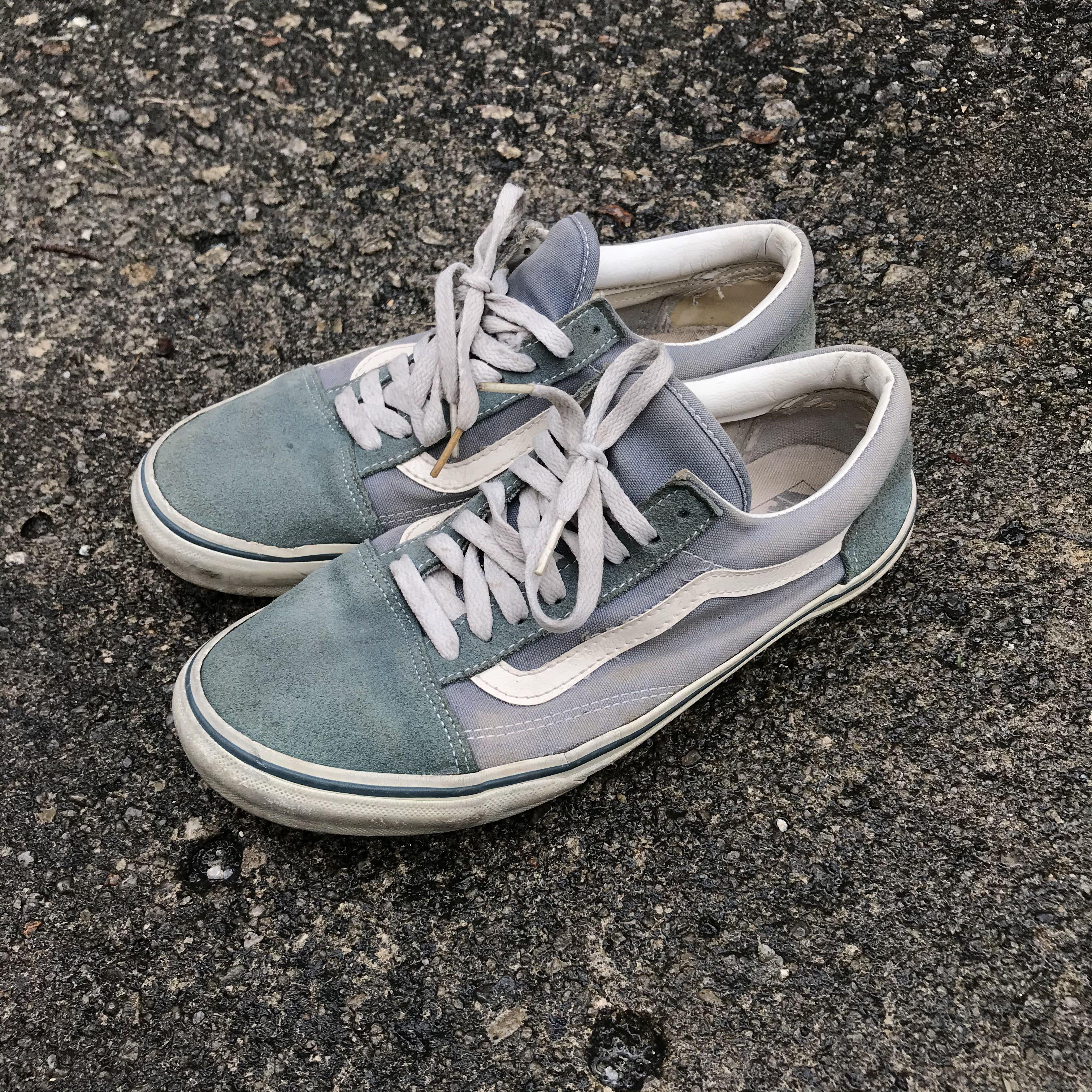Blue faded vans sale