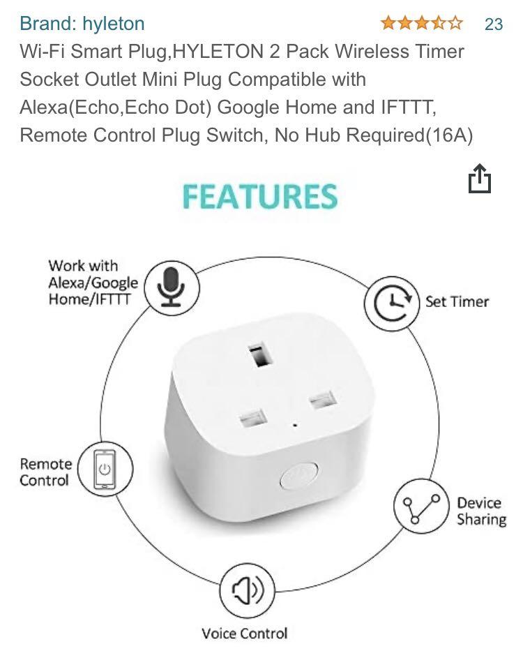 BroadLink Smart Plug, Mini Wi-Fi Timer Outlet Socket Works with  Alexa/Google Home/IFTTT, No Hub Required, Remote Control Anywhere (5-Pack)  
