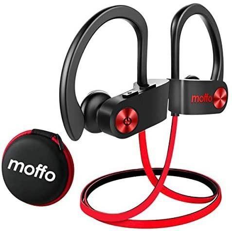Wireless Headphones Moffo Sport Stereo in Ear Earbuds 2020 Update Version IPX7 Waterproof with Built in Mic for Gym Running Workout 8 Hour