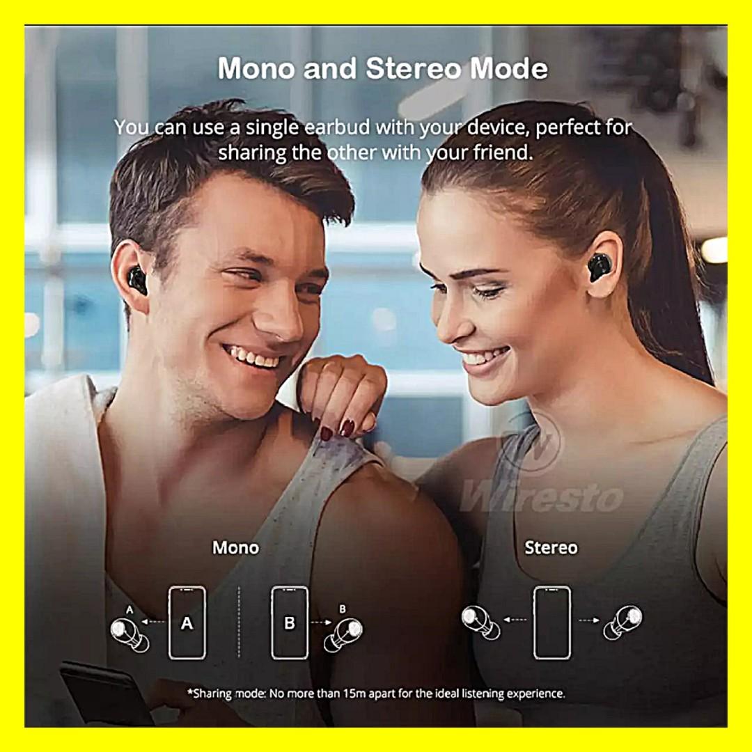 Wiresto true wireless earbuds mini Bluetooth Earphone Stereo Headphone Binaural call Touch Control sports earpiece small invisible headset with microphone free charging case Audio Earphones on Carouse...