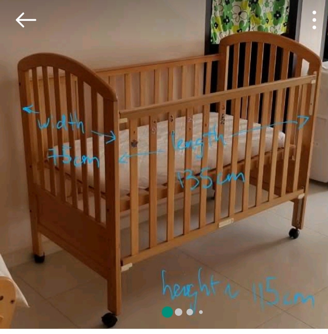 Wooden Sturdy baby crib, Babies & Kids, Baby Nursery & Kids Furniture