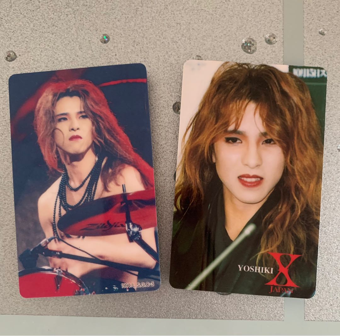 X Japan Yoshiki 膠質雙面卡2 張 興趣及遊戲 收藏品及紀念品 明星周邊 Carousell