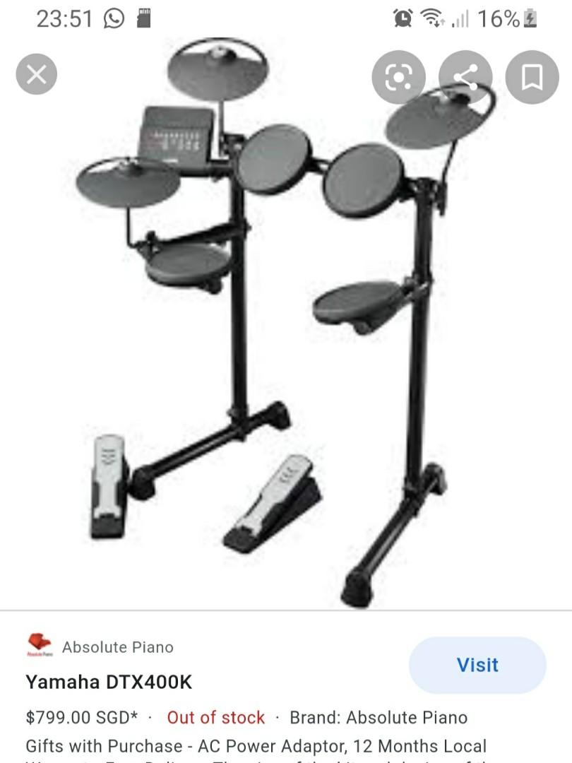 Yamaha dtx400k drum kit sale