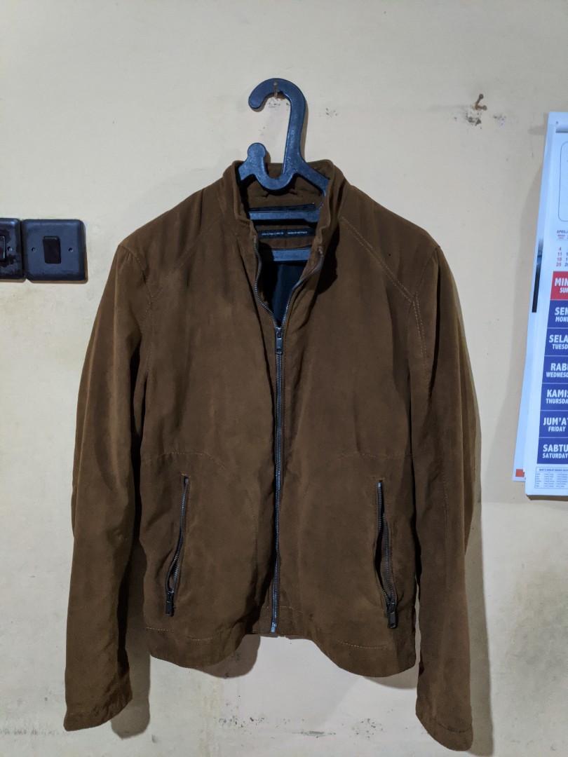 zara suede bomber