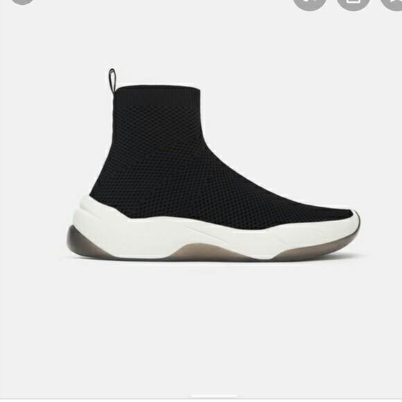 Zara Women's Fashion Black Socks Sneakers Shoes Size US 10 Eur 41 Ref  6416/001 | eBay