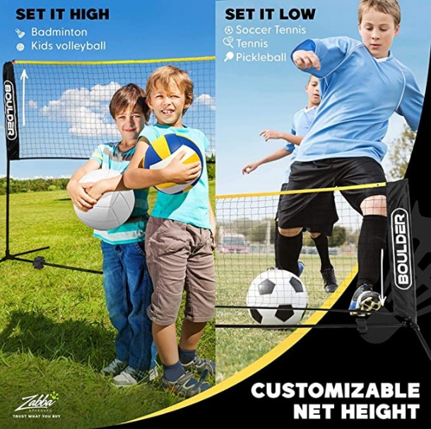 14 ft. Boulder Portable Badminton Net Set - for Tennis, Soccer Tennis ...