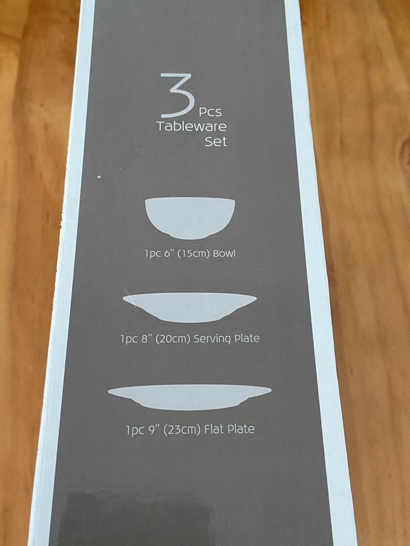 3pcs tableware set (Category: Dinnerware & Cutlery) located in Singapore. Submitted by fcwong123 (Listing ID 1086557694, Image 2). Description: Brand new with original packing 3 sets available for sale Payment via online transfer / paynow .