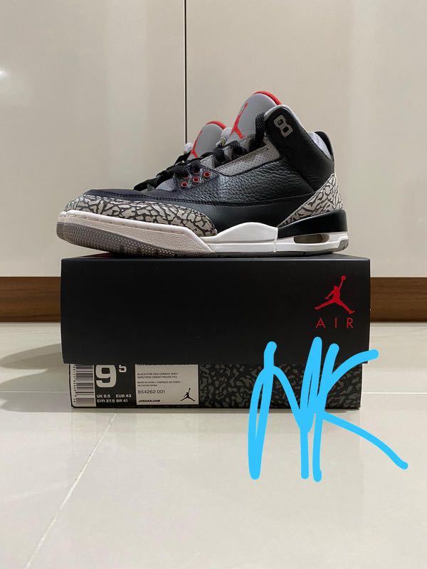 Fake jordan 3 sales black cement 2018