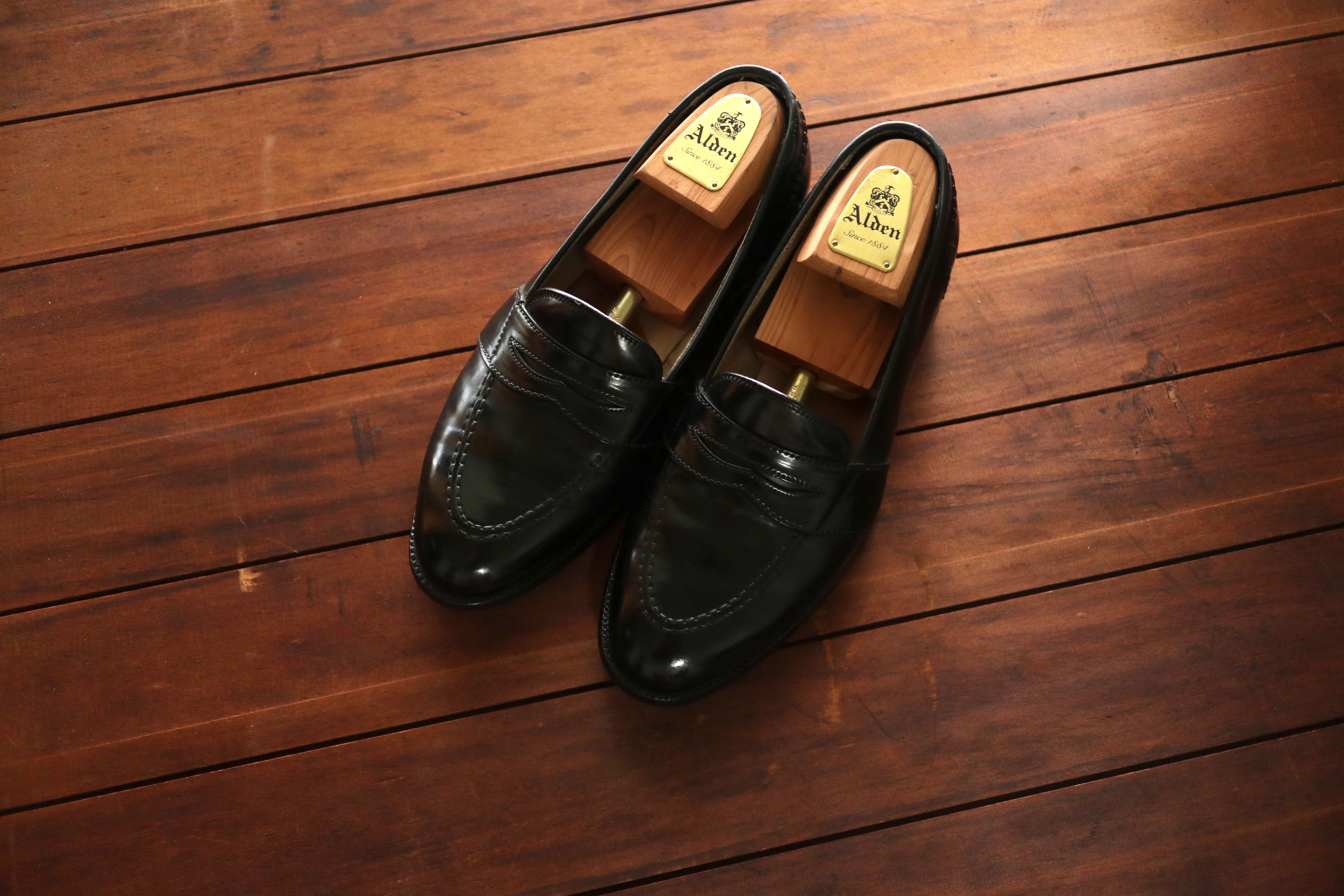 Alden Black Shell Cordovan Full Strap Loafer 6845 US 8C